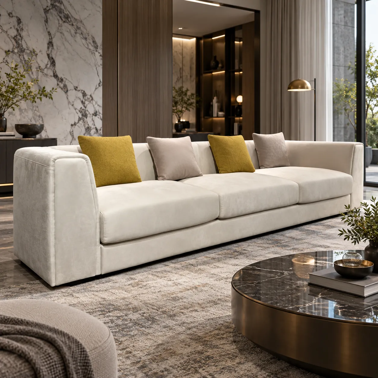 Roma Track-Arm Sofa styled in a room